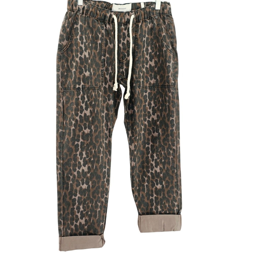One Teaspoon B Leopard Shabbies Women XS Bronze Leo Denim Animal Print Preppy